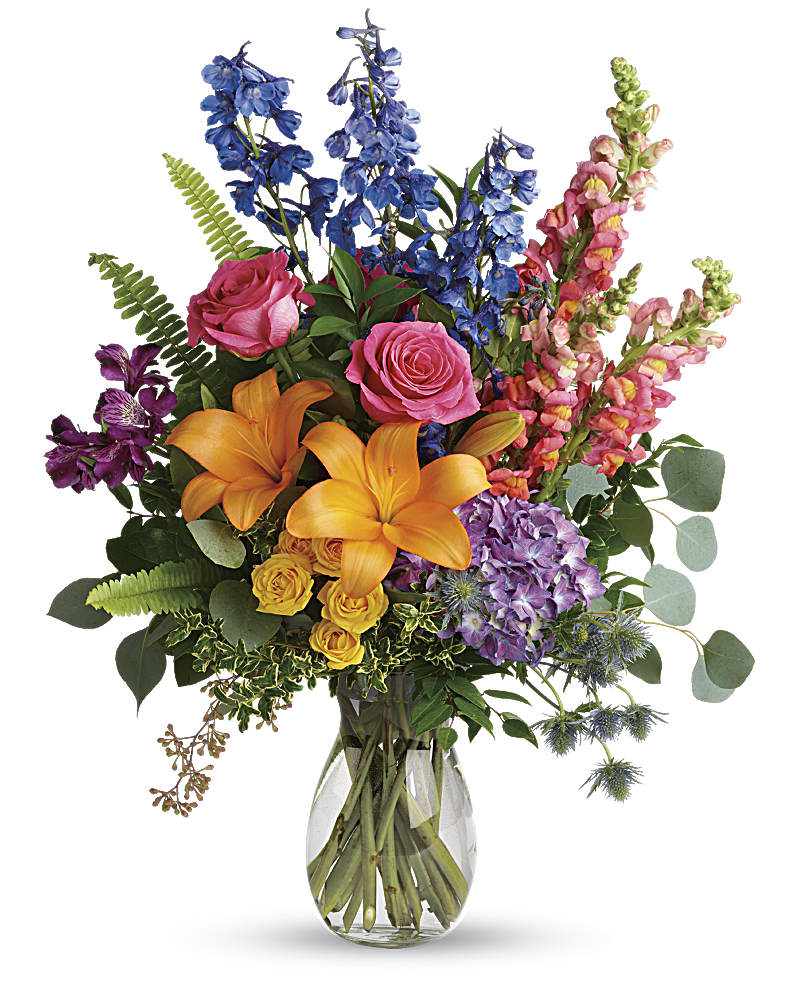 Sympathy Flowers For Home Colors of the Rainbow Bouquet Rochester NY Florist Rockcastle